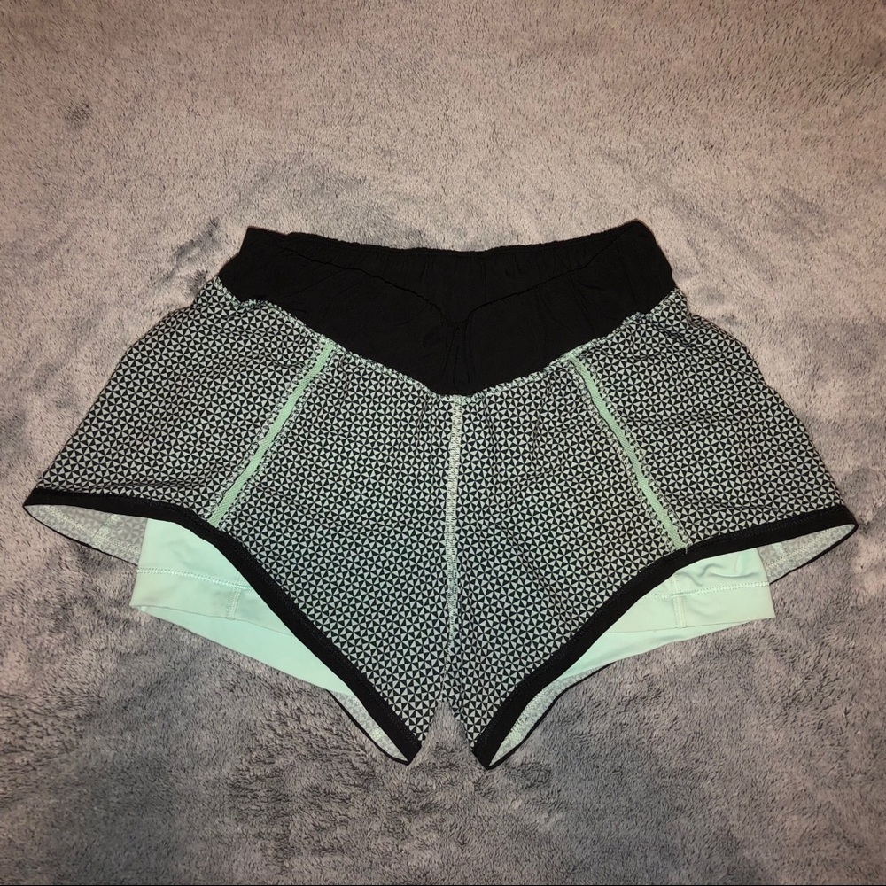Teal Lululemon built in spandex shorts